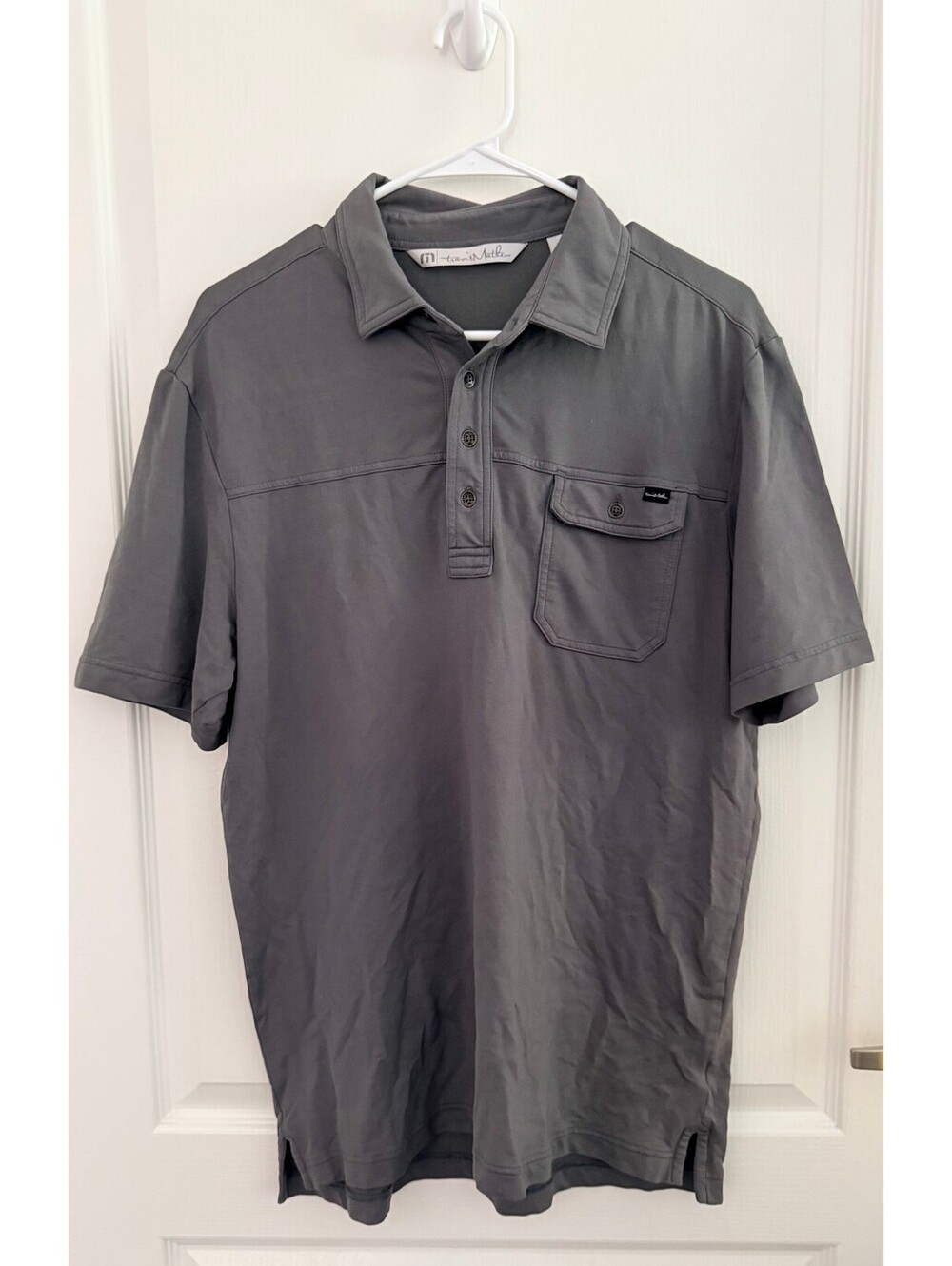 Travis Mathew Gray Polo Shirt Size Medium